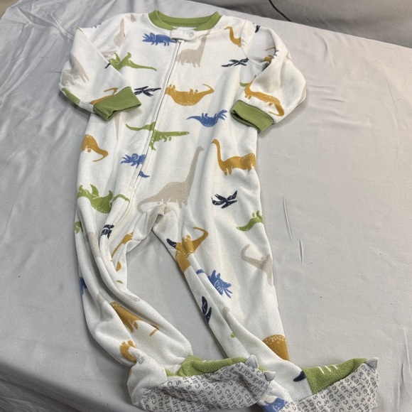 Carter's - 2T - Dinosaur Print Fleece Onesie Sleeper - Picture 1 of 4